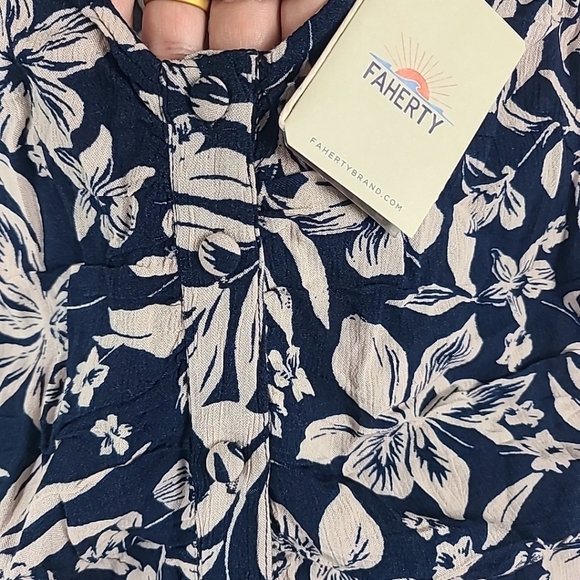 NWT FAHERTY Sorrento Sleeveless Floral Maxi Dress Blue Beige Boho Sz S NEW $228 - Picture 3 of 9